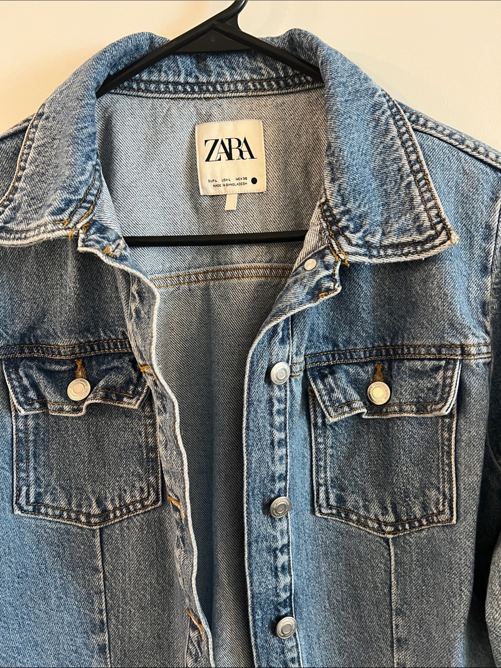 Zara Large Blue Denim Trench-Style Jean dress - Picture 2 of 5